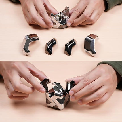 Metal-Puzzles 3D-Brain-Teaser Toys: Cool-Gadgets-Stuff Box Puzzles-Toy for Kid Children Teen Adult, ADHD Tools Stress Relief Gift for Office Home School Christmas Women Men Square-Cube