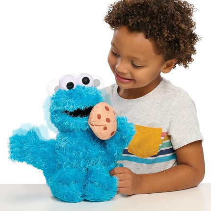Just Play Sesame Street 13.5-inch Nom Nom Cookie Monster Plush with Sounds and Motion, Blue, Kids Toys for Ages