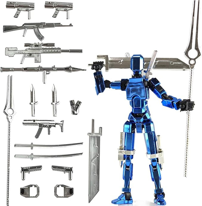 Assembly Completed T13 3D Printed Action Figures,Dummy 13 Robot 13 Movable N13 Action Figure, Lucky 13 Gift for Collectors Desktop Decorations for Game Lovers Toy(Metallic Blue)