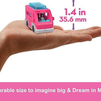 Barbie Mini BarbieLand 4-Pack Doll & Toy Vehicle Set with 4 1 1/2-inch Dolls & 4 Iconic Toy Vehicles with Color-Change Surprise