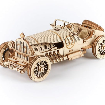 ROKR Model Car Kits Wooden 3D Puzzles Model Kits for Adults Educational Brain Teaser Assembly Model, Desk Decor/DIY Hobbies/Gifts (Grand Prix Car)