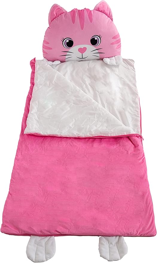 Kid's Nap Buddies Character Preschool Nap Mat, Toddler Sleeping Bag with Pillow for Daycare, Ages 3+