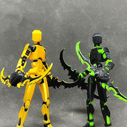 T13 Action Figure for Kids,3D Printed Titan 13 Figure with Multiple Accessories,Dummy 13 Desktop Decorative Toy(Black-Green)