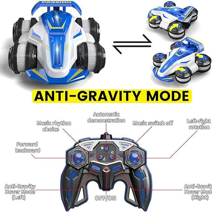 Upgraded Remote Control Car 360° Spins RC Car 2- in-1 Anti-Gravity RC Racer Wheelie Drift Stunt Car with Lights&Music Birthday Gifts Toys for 6 7 8 9 10 11 12 Year Old Boys