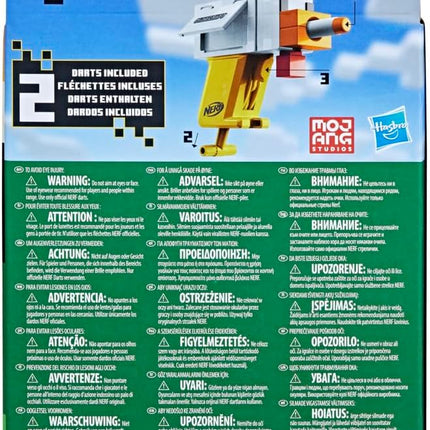 Nerf Microshots Minecraft Chicken Blaster, Includes 2 Nerf Elite Foam Darts