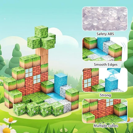 Magnetic Blocks Building Toys - 78PCS Magnet Building Blocks for Kids Building Game STEM Montessori Sensory Toys for Boys Girls Aged 3-12, Christmas Birthday Gifts