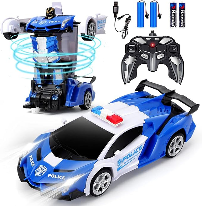 Dolanus Remote Control Car - Transform Robot RC Cars Contains All Batteries: One-Button Deformation and 360 Degree Rotating Drifting, Present Christmas Birthday Gift for Boys/Girls