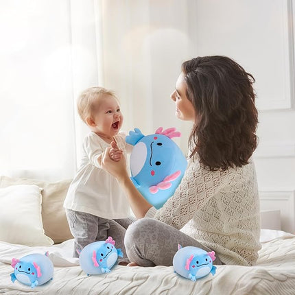 Axolotl Plush, 16" Cute Axolotl Stuffed Animals Mommy with 4 Baby Plushies in Tummy,Soft Jumbo Axolotl Plush Christmas and Birthday Gifts for Girls Boys