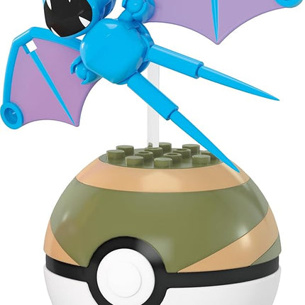 MEGA Pokémon Building Toys Set Pikachu & Zubat with 40 Pieces, 2 Poseable Characters and Poké Ball, 2 Inches Tall, for Kids