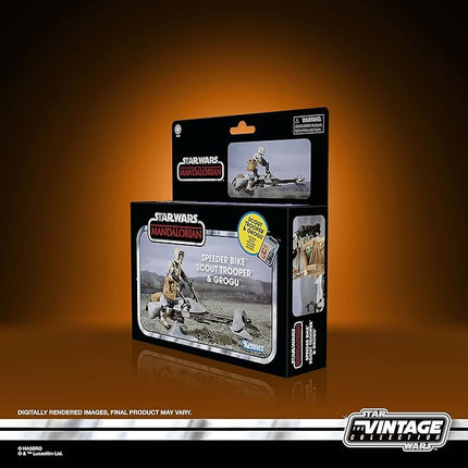 STAR WARS The Vintage Collection Speeder Bike, Scout Trooper & Grogu, The Mandalorian 3.75-Inch Vehicle & Action Figures, Ages 4 and Up