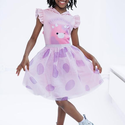 Squishmallows Girls Scuba Cosplay Hooded Tulle Tutu Dress Toddler to Big Kid Sizes (4T - 14-16)