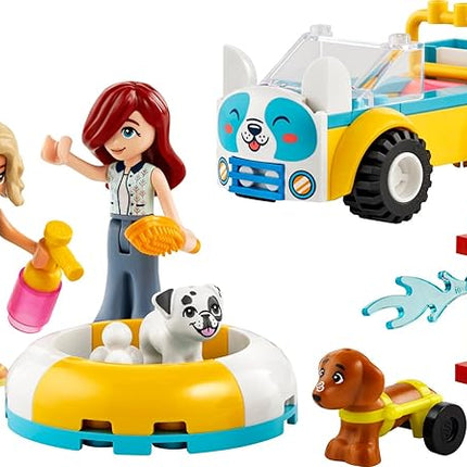 LEGO Friends Dog Grooming Car Toy, Building Toy for Kids Who Love Animals and Nature, Comes with 2 Mini Doll Characters and 2 Dog Toy Figures, Vet Toy Gift Idea for Girls and Boys Ages 4 and Up, 42635