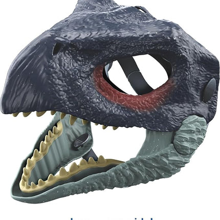 Mattel Jurassic World Dominion Dinosaur Mask, Therizinosaurus Dino Role-Play Toy & Costume Accessory with Opening Jaw & Movie-Inspired Design