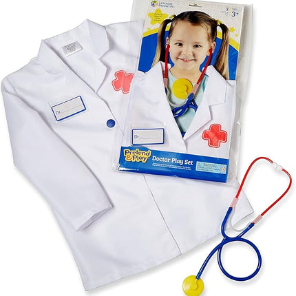 Learning Resources Doctor Play Set - 3 Pieces, Ages 3+, Pretend Costume for Kids, Preschool Games, Gifts for Boys and Girls