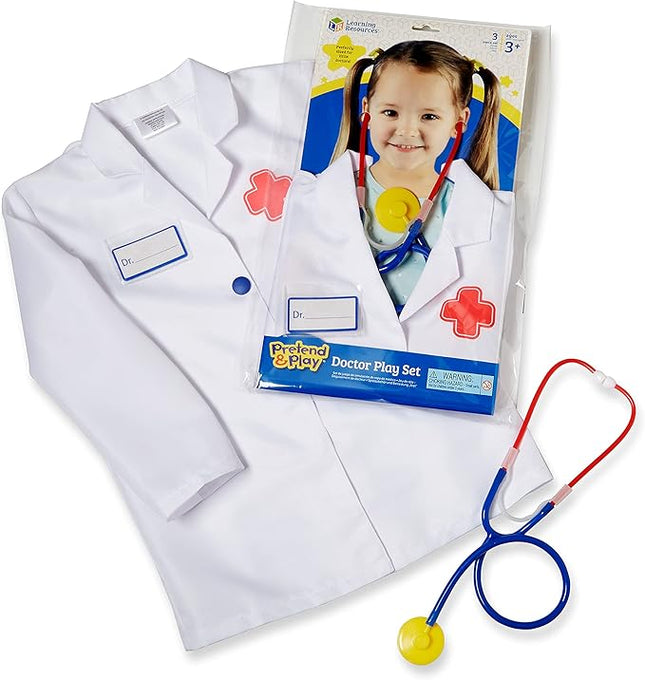 Learning Resources Doctor Play Set - 3 Pieces, Ages 3+, Pretend Costume for Kids, Preschool Games, Gifts for Boys and Girls