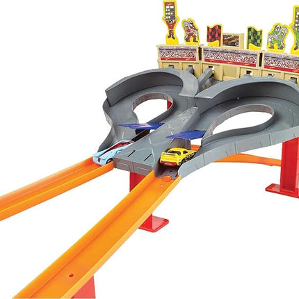 Hot Wheels Track Set Super Speed Blastway Playset, Dual-Track Racing for 1 or 2 Players, Includes 1:64 Scale Toy Car