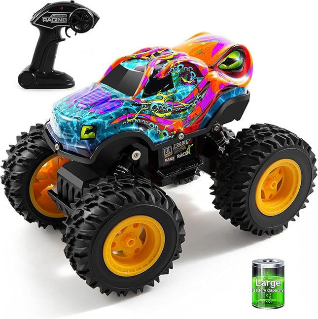 Remote Control Monster Truck Toys with Led Light Remote Control Car Rechargeable RC Car All Terrain for RC Truck for Boys, Monster Truck Toys for Kids