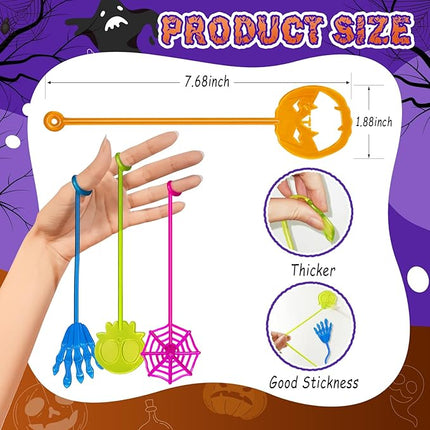 Halloween Sticky Hands Bulk 42PCS Halloween Party Favors for Kids Stretchy Sticky Hand Toy Halloween Goodie Bag Stuffers Fillers Trick or Treat Halloween Party Supplies Toys Classroom Prizes for Kids