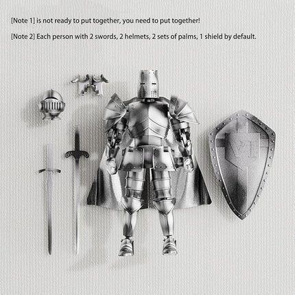 T13 Action Figure,Medieval Knight Action Figures,Dummy Lucky 13,3D Printed Robot Action Figure (Assembly Required) (Silver)