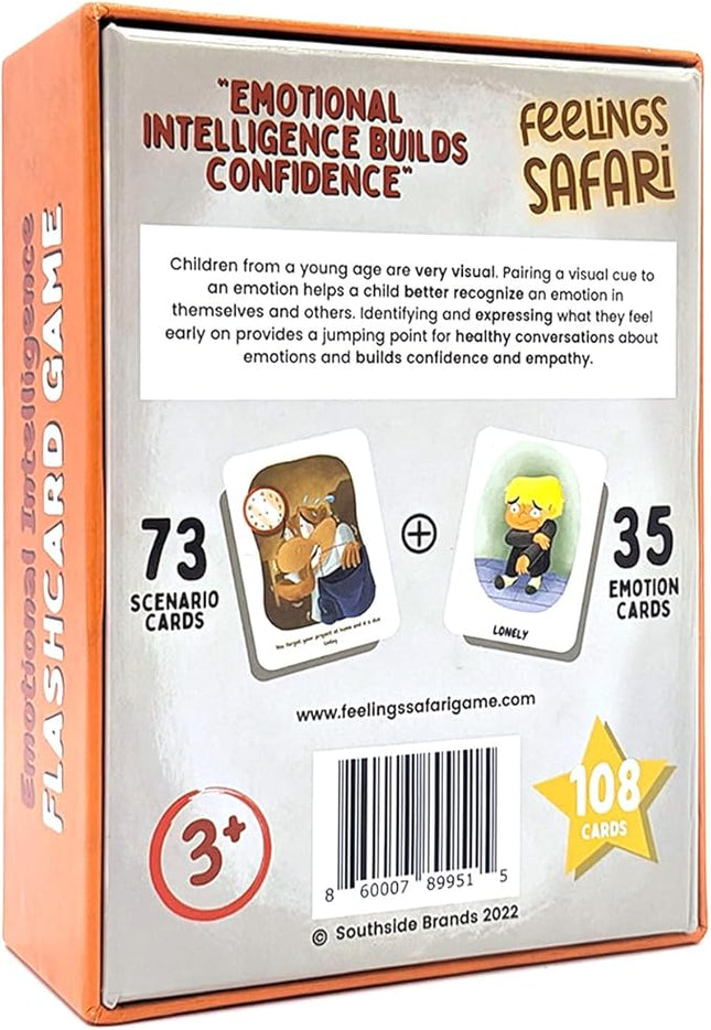108 Feelings & Emotions Cards - Flashcard Game for Kids Emotional Intelligence - Facial Expressions & Scenarios - U.S. Company