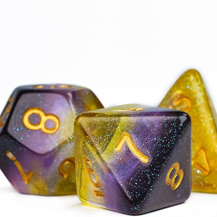 HDdais 7PCS Non-Binary-Pride Polyhedral DND Dice Set, Homosexual Flag D&D Dice for RPG and Other Table Games