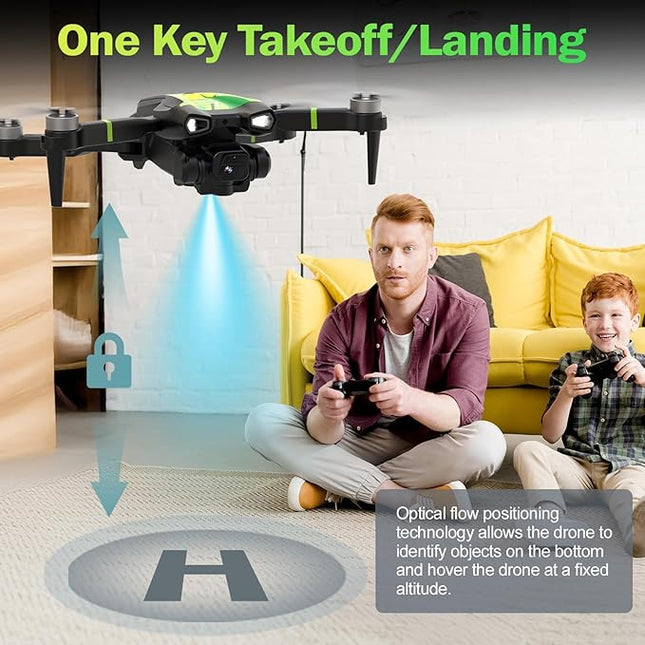 M18 1080P Mini Drone with Brushless Motor Foldable RC Quadcopter for Adults Optical Flow Positioning Headless Mode