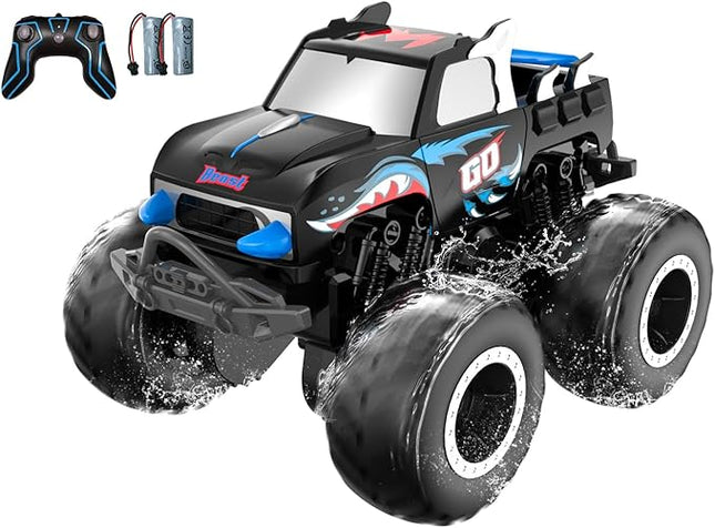 STEMTRON Amphibious Remote Control Car 2.4 1:20 GHz All Terrain Off-Road RC Car Pool Toys Remote Control Boat Gifts for Kids Boys Blue