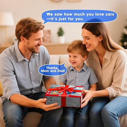 Remote Control Police Car Truck Toy Cars for Toddlers 1-3 with Sirens & Flashing Lights Cartoon RC Emergency Vehicle for Kids 3-5 Boys & Girls