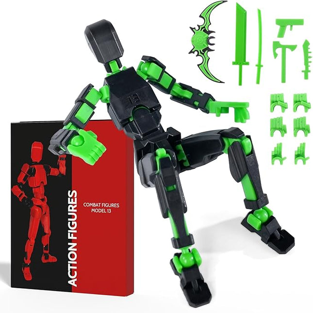 Action Figure Set, Model 13 Action Figure Multi-Jointed Movable,Gift Box Packaging, a Great for Loved Ones and Friends. (Black)