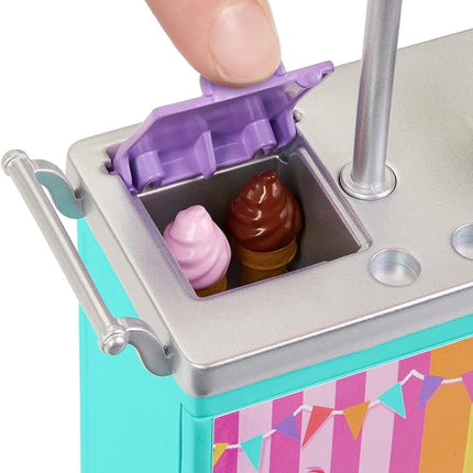 Barbie Playset & 2 Dolls with 20+ Accessories, Beach Boardwalk Set Includes Snack Stand, Ice Cream Kiosk, Puppy & Themed Pieces