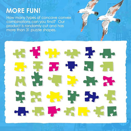 MOMIBOOK Jigsaw Puzzles 1000 Pieces Puzzle for Adults of Sea Breeze Florist, Painting Image Seaside Flower Shop Difficult Challenging Hard Impossible Puzzle Unique Christmas Birthday Gifts