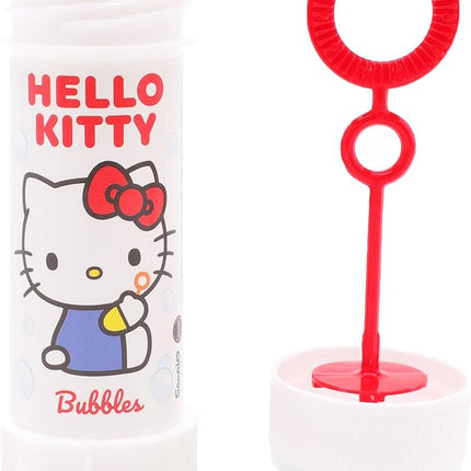 Toyland® Pack of 12 Hello Kitty Bubbles with Wands, 60ml Solution & Novelty Maze Lid - Pocket Money & Party Bag Toys