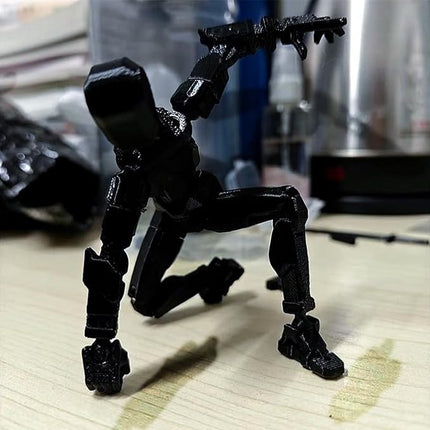 Titan 13 Action Figure, Action Figures, Titan 13 Action Figure 3D Printed Robot Multi-Jointed Movable, Desktop Decorations for Game Lovers, Easter Basket Stuffers（Black）