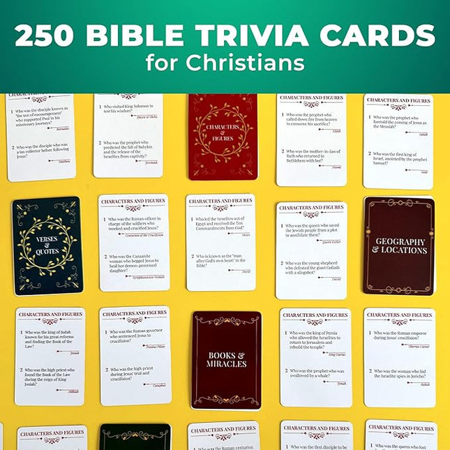 QUOKKA Rethink. Bible Trivia Game for Adults – 250 Bible Trivia Cards for Christians – Fun Christian Games for Adults & Family – Religious Gifts for Men and Women - 5 Categories to Check How Well You