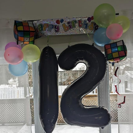 Smlpuame 40 inch Number Balloon 0-9 Black Large Number 11 Balloons,Digital Balloons for Birthday Party Celebration Decorations Supplies, Helium Foil Number Balloons for Wedding Anniversary