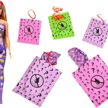 Barbie Color Reveal Doll & Accessories, Scented Sweet Fruit Series, 7 Surprises, 1 Barbie Doll (Styles May Vary)