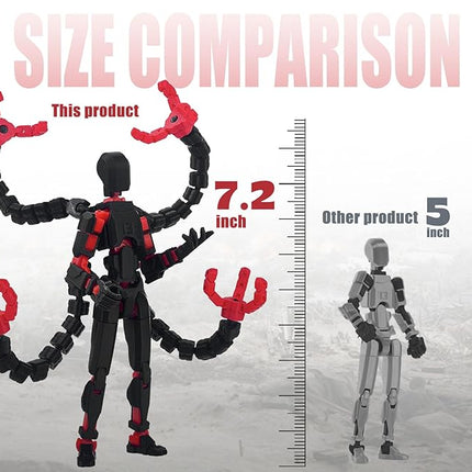 Assembly Completed T13 Action Figure 3D Printed Multi-Jointed Movable T13 Lucky 13 Dummy 13 Nova 13 Robot 13 Action Figure Desktop Decorations for Game Lovers