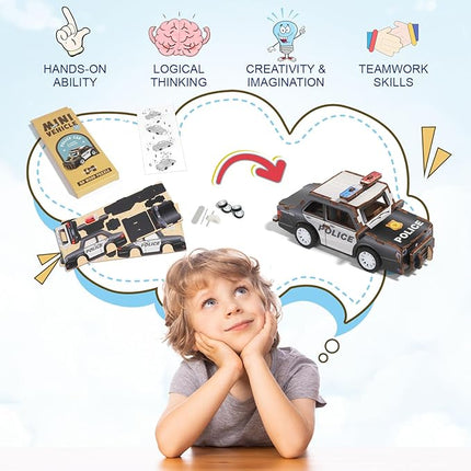 3D Wooden Puzzle Car Kits - Creative Model Car Kits & STEM Kits for Kids, Fun Educational Building Toys for Kids Ages 4-12, for Young Builders & Engineers (4 Pack)