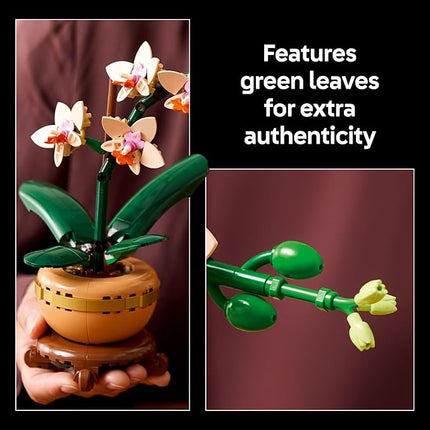 LEGO Botanicals Mini Orchid Building Set - Artificial, Fake Orchid for Home Decor, Adults Ages 18+ - Gift for Birthdays - Indoor Plant Decorations for Table, Desk, Office - 10343