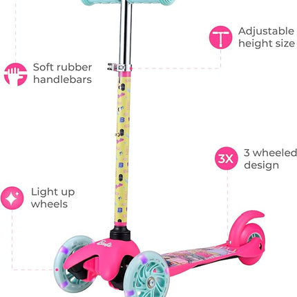 Voyager - Self Balancing Kick Scooter with Light Up Wheels, Extra Wide Deck, 3 Wheel Platform, Foot Activated Brake, 75 lbs Limit, Kids & Toddlers Girls or Boys, for Ages 3 and Up