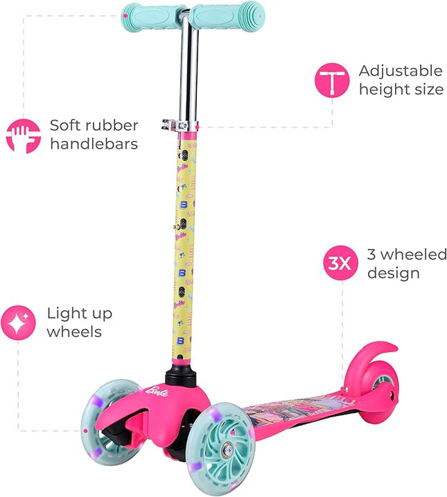 Voyager - Self Balancing Kick Scooter with Light Up Wheels, Extra Wide Deck, 3 Wheel Platform, Foot Activated Brake, 75 lbs Limit, Kids & Toddlers Girls or Boys, for Ages 3 and Up