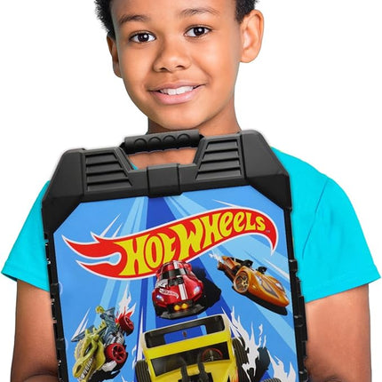 Hot Wheels 48-Car Storage Case – Durable Plastic Carrying Case with Handle for Die-Cast Toy Cars, Fits 1:64 Scale Vehicles, Organizer for Kids Travel & Display