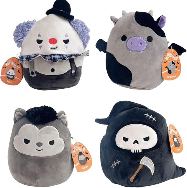 Squishmallows 2024 Halloween 5" Wolf Cow Reaper Clown Mini Plush Dolls Set of 4