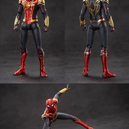 No Way HomeSpiderman Action Figures-7 Inch All Joints Movable Exquisite Collection Gift Toy (Gold & Red)