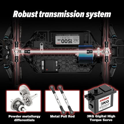Hosim RC Car for Adults, 1/10 Scale Remote Control Car 48+KMH, High Speed Large RC Truck 4X4 Off-Road All Terrains Waterproof Monster Trucks, Hobby RC Cars for Boys Age 8-12 Toy Gift X05