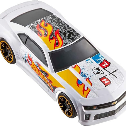 Hot Wheels Toy Car RC, Remote-Control with Full-Function, White ZL1 Camaro, Team, High-Performance Engine, 2.4 GHz with Range of 65 feet