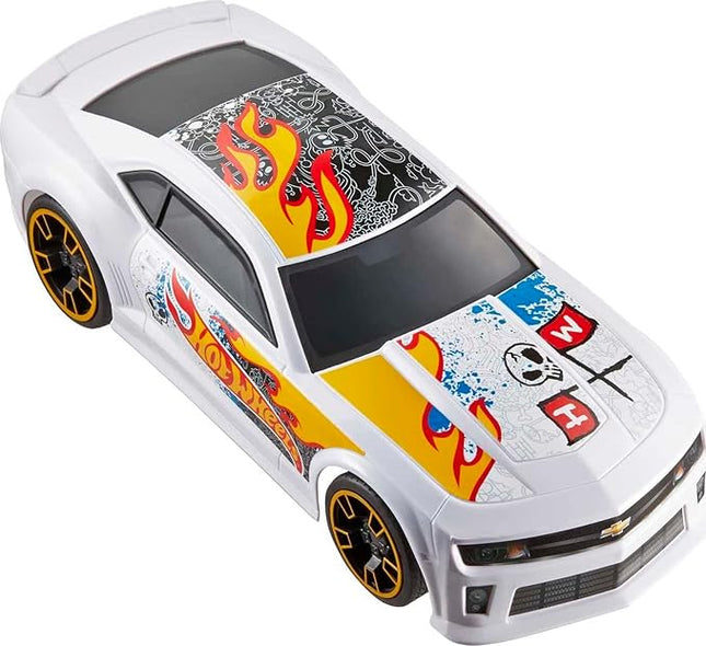 Hot Wheels Toy Car RC, Remote-Control with Full-Function, White ZL1 Camaro, Team, High-Performance Engine, 2.4 GHz with Range of 65 feet