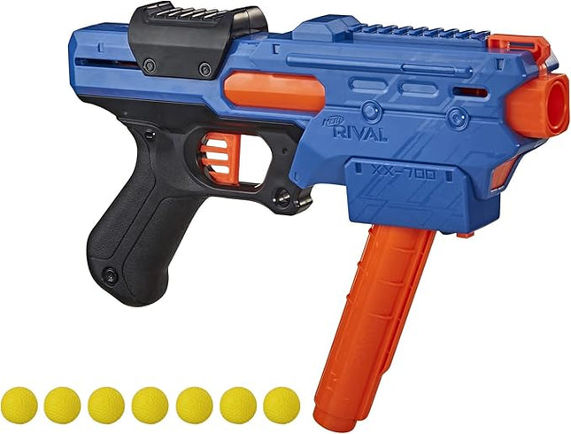 Nerf Rival Finisher XX-700 Blaster - Quick-Load Magazine, Spring Action, Includes 7 Official Rival Rounds - Team Blue