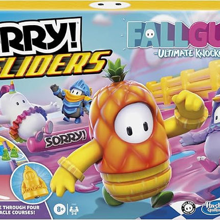 Hasbro Gaming Sorry! Sliders Fall Guys Ultimate Knockout Board Game for Kids Ages 8 and Up, Exciting Twist on The Classic Hasbro Family Board Game