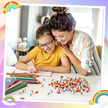 JUNEBRUSHS 150Pcs Rainbow mini Erasers, St. Patrick's Mini Erasers Cute Pencil Erasers for Kids Bulk School Classroom Prizes Gifts Homework Rewards Party Favors